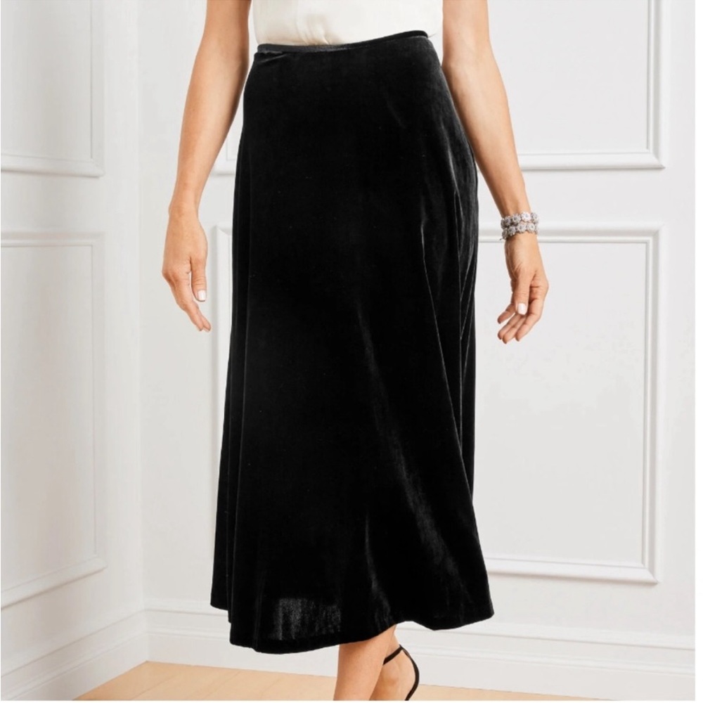LOFT Ann Taylor Velvet Midi Skirt